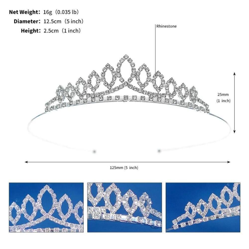 Princess Style Rhinestone Crown In Silver - Picture 6 of 6
